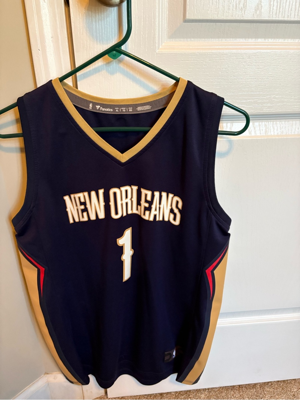 Fanatics New Orleans Navy and Gold Basketball Jersey #1